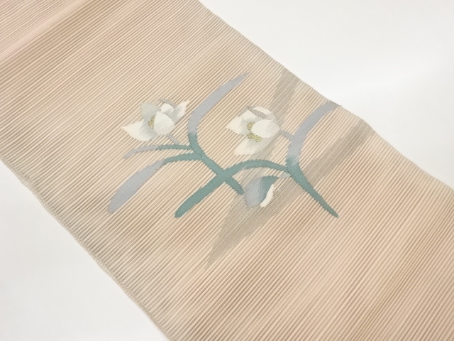 JAPANESE KIMONO / RO-TSUZURE FLOWER / LEAF PATTERN WOVEN NAGOYA OBI